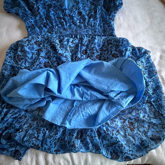 Old Navy Waist-Defined V-Neck Midi Dress Womens XL Floral Smocked Boho Cottage - Picture 11 of 12